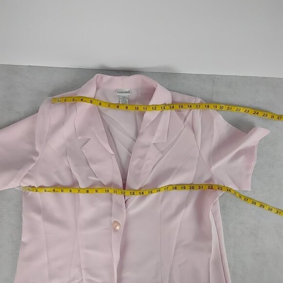 Fashion Bug Women's Pink One Button Short Sleeve, Blouse Shirt Plus Size 16W - Picture 7 of 12